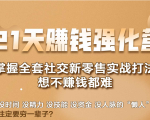 21天赚钱强化营,掌握全套社交新零售实战打法,赚回N倍学员-新手副业项目
