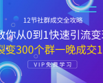 12节社群成交全攻略：从0到1快速引流变现，3天裂变300个群一晚成交103万-新手副业项目