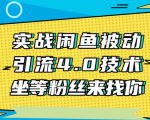 实战闲鱼被动引流4.0技术，坐等粉丝来找你，实操演示日加200+精准粉-新手副业项目