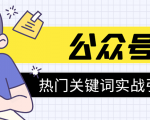 《公众号热门关键词实战引流特训营》5天涨5千精准粉，单独广点通每天赚百元-新手副业项目