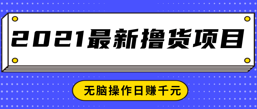 2021最新撸货项目，一部手机即可实现无脑操作轻松日赚千元-新手副业项目