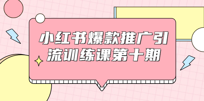 小红书爆款推广引流训练课第十期，手把手带你玩转小红书，轻松月入过万-新手副业项目