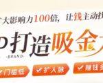 IP打造吸金术：0基础0资源，也能扩大影响力100倍，让钱主动找你！-新手副业项目