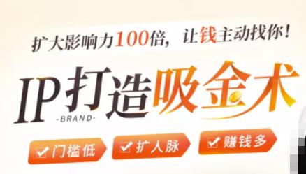 IP打造吸金术：0基础0资源，也能扩大影响力100倍，让钱主动找你！-新手副业项目