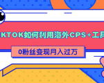 详细解析TIKTOK如何利用海外CPS+工具0粉丝轻松变现月入过万-新手副业项目