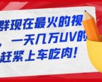 淘宝店群现在最火的视频玩法,一天几万UV的玩法,赶紧上车吃肉-新手副业项目