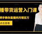 直播带货运营入门课，手把手教你直播间月销百万-新手副业项目