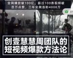 创壹慧慧周短视频爆款方法论，让你快速入门、少走弯路、节省试错成本-新手副业项目