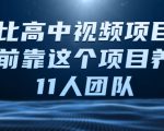 比高中视频项目,目前靠这个项目养了11人团队【视频课程】-新手副业项目