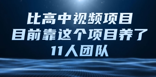 比高中视频项目，目前靠这个项目养了11人团队【视频课程】-新手副业项目