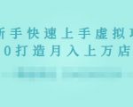 2022年虚拟项目实战指南，新手从0打造月入上万店铺-新手副业项目