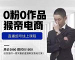 猴帝电商直播起号课，零粉零作品开播底层逻辑，直播五天打爆广场流量-新手副业项目