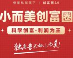 肖厂长创富圈2.0之【小而美创富圈】,108招科学创富底层逻辑，让你少采坑涨利润-新手副业项目