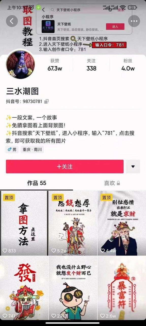 国潮壁纸变现项目,新手可操作日赚200+【素材+软件+教程】-新手副业项目