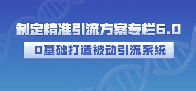 制定精准引流方案专栏6.0，0基础打造被动引流系统-新手副业项目