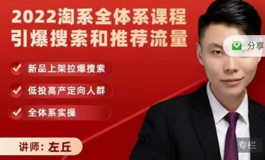 2022淘系全体系课程引爆搜索和推荐流量，新品上架拉爆搜索-新手副业项目