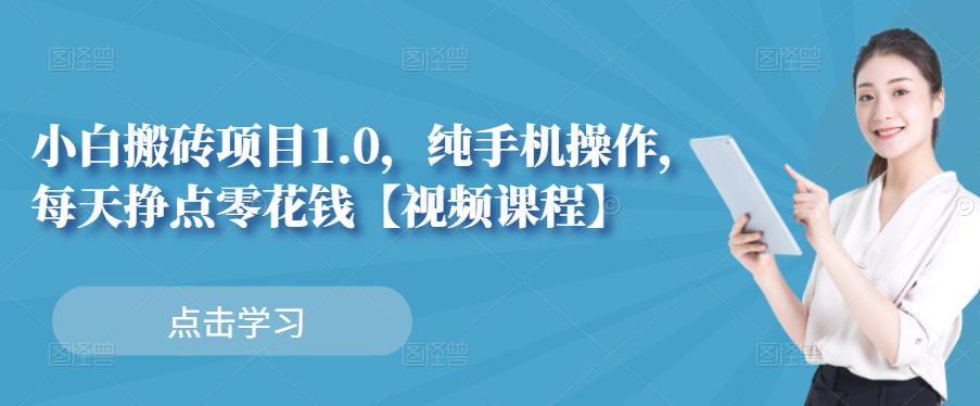 小白搬砖项目1.0，纯手机操作，每天兼职挣点零花钱-新手副业项目