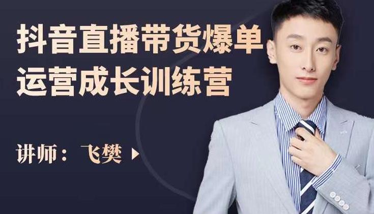 飞樊：抖音直播带货爆单运营成长训练营，手把手教你玩转直播带货-新手副业项目