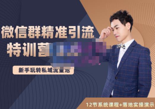 陆明明·微信群精准引流特训营3.0，借助微信群进行引流操作，打造私域流量池-新手副业项目