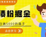全网2022独家暴利项目，负债粉掘金，日搞5000的路子-新手副业项目