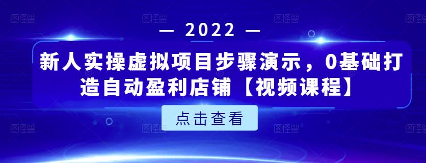 新人实操虚拟项目步骤演示，0基础打造自动盈利店铺【视频课程】-新手副业项目