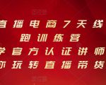 抖音直播电商7天线上陪跑训练营，巨量学官方认证讲师团带你玩转直播带货-新手副业项目