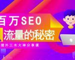 SEO实操培训：玩转百万SEO流量，助力站长快速提升流量（搜外三木大神分享课）-新手副业项目