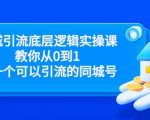 同城引流底层逻辑实操课，教你从0到1做一个可以引流的同城号（价值4980）-新手副业项目