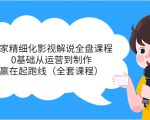 独家精细化影视解说全盘课程，0基础从运营到制作，赢在起跑线（全套课程）-新手副业项目
