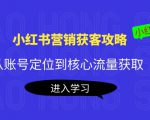 小红书营销获客攻略：从账号定位到核心流量获取，爆款笔记打造-新手副业项目