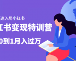 小红书变现特训营：带你快速入局小红书，从0到1月入过万-新手副业项目