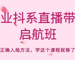 企业抖系直播带货启航班，正确入局方法，学这个课程就够了-新手副业项目