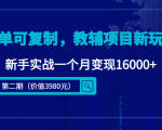 简单可复制，教辅项目新玩法，新手实战一个月变现16000+（第二期）-新手副业项目
