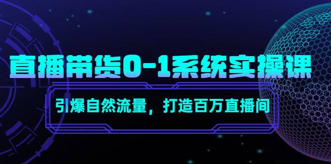 直播带货0-1系统实操课,引爆自然流量,打造百万直播间-新手副业项目