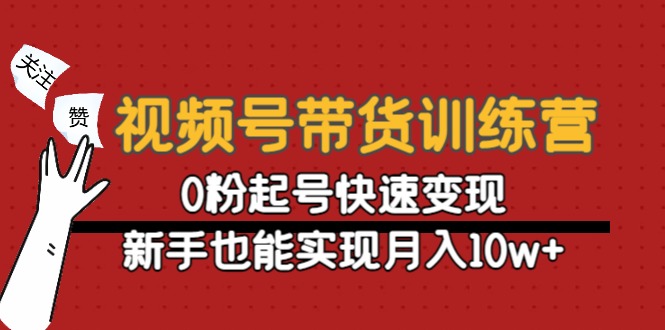 视频号带货训练营:0粉起号快速变现,新手也能实现月入10w+-新手副业项目