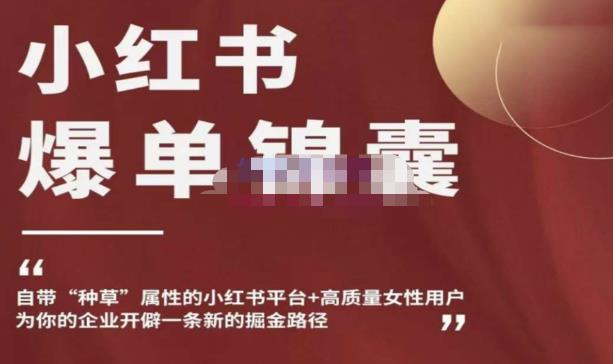 小红书爆单锦囊，自带种草属性+高质量女性用户，为你的企业开辟一条新的掘金路径-新手副业项目