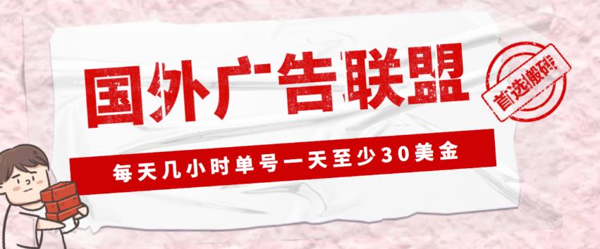 外面收费1980的最新国外LEAD广告联盟搬砖项目，单号一天至少30美金【详细玩法教程】-新手副业项目