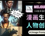 Midjourney V4版本操作教程：2个简单参数，完成漫画生成，人物创建-新手副业项目