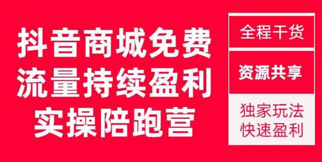抖音商城搜索持续盈利陪跑成长营，抖音商城搜索从0-1、从1到10的全面解决方案-新手副业项目