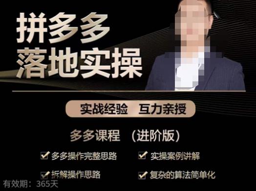 拼多多实战篇·落地实操：多多操作完整思路+实操案例讲解+拆解操作思路+复杂的算法简单化-新手副业项目