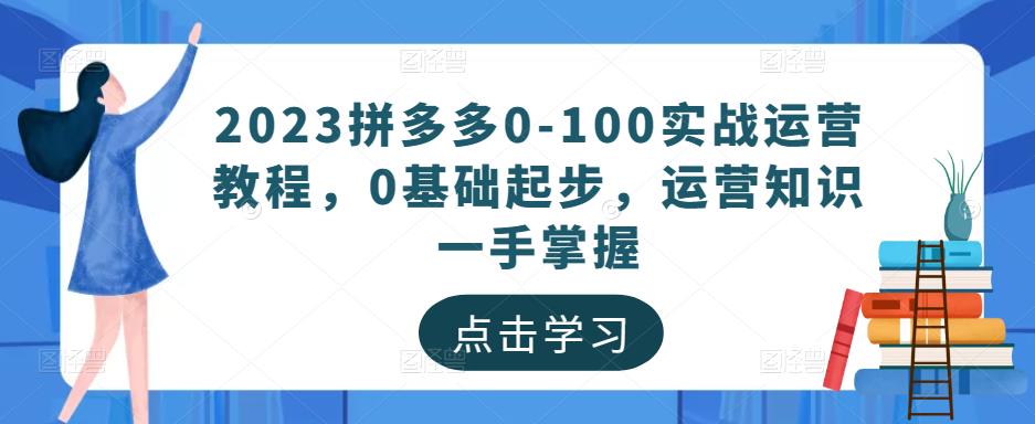 2023拼多多0-100实战运营教程，0基础起步，运营知识一手掌握-新手副业项目