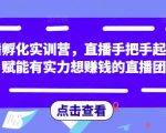 直播孵化实训营，直播手把手起号，赋能有实力想赚钱的直播团队-新手副业项目
