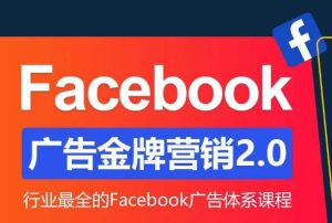 Facebook广告营销体系化教程,Facebook广告金牌营销2.0,行业最全的Facebook广告体系课程-新手副业项目