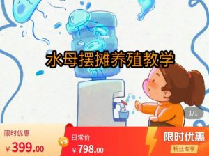 水母摆摊教学,包括摆摊技术、养殖技术、拿货渠道、抖音运营等-新手副业项目