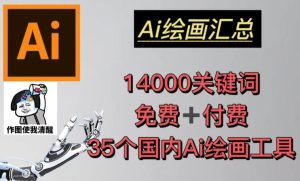 AI绘画汇总14000关键词+35个国内AI绘画工具(兔费+付费)头像壁纸不用愁-新手副业项目