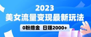 2023美女流量变现最新玩法，0粉撸金，日赚2000+，实测日引流300+-新手副业项目