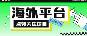 外面收费1988海外平台点赞关注全自动挂机项目，单机一天30美金【自动脚本+详细教程】-新手副业项目