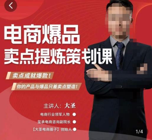大圣·电商标品爆款卖点策划课，标品卖点成就爆款，可落地卖点提炼课-新手副业项目