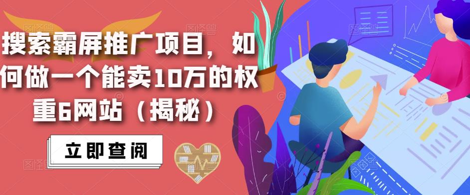 搜索霸屏推广项目，如何做一个能卖10万的权重6网站（揭秘）-新手副业项目