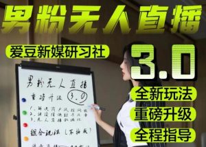 【无人直播3.0】零基础玩转男粉快手无人直播日产1000+，稳狠猛，2023男粉落地项目实操教程【仅揭秘】-新手副业项目